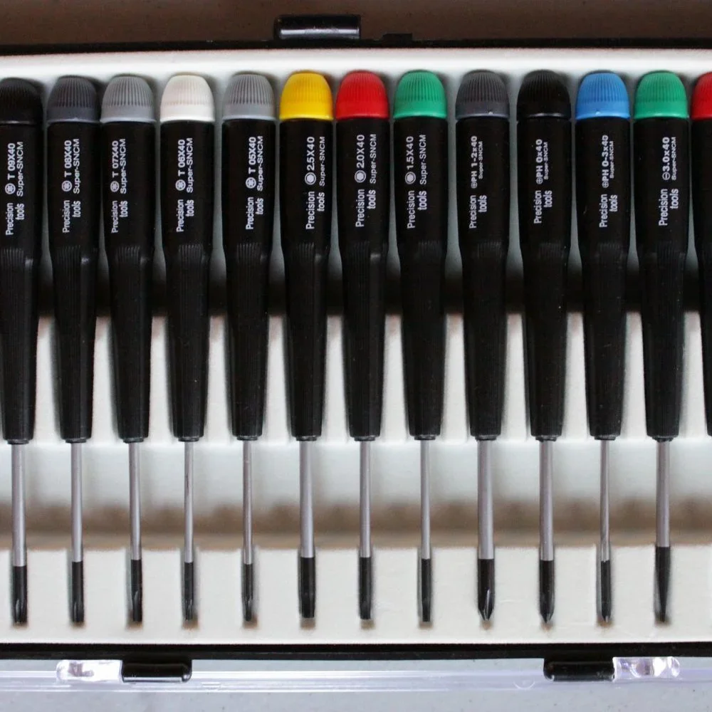 New 15 pcs Precision Screwdriver Tool Set Flat Blade, Phillips,Torks,Hex Key - Picture 8 of 11